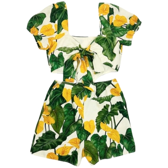 FARM Rio Cutout Tie-Back Romper M - Picture 10 of 15